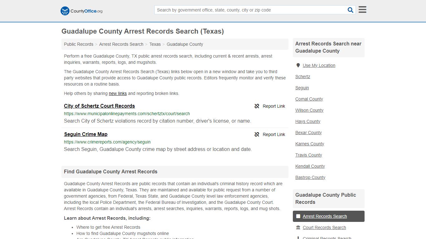 Arrest Records Search - Guadalupe County, TX (Arrests & Mugshots)